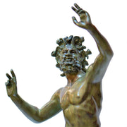 Fauno danzante Pompei in bronzo con patina verde - statua bronzo