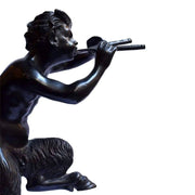 Il fauno con i pifferi statua in bronzo