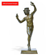 Fauno danzante Pompei in bronzo con patina verde - statua in bronzo