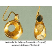 Gioielli pompeiani: Orecchini con pietre naturali, in argento placcato oro