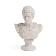 Statua di Augusto in marmo, dettagliata riproduzione del capo imperiale.