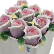 Vase with roses  in fine porcelain Capodimonte -Museum Shop Italy