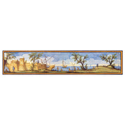 Pannello 45x225 cm per tavoli o rivestimenti, decori delle maioliche del Chiostro di Santa Chiara-Terracotta-Museum Shop Italy