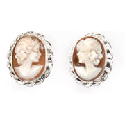 Silver earrings with cameo