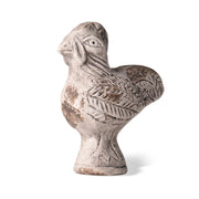Terracotta rooster-shaped rattle