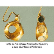 Orecchini a crescente con Gemma di Pompei Argento 925 placcato ORO 18K - Museum-Shop.it
